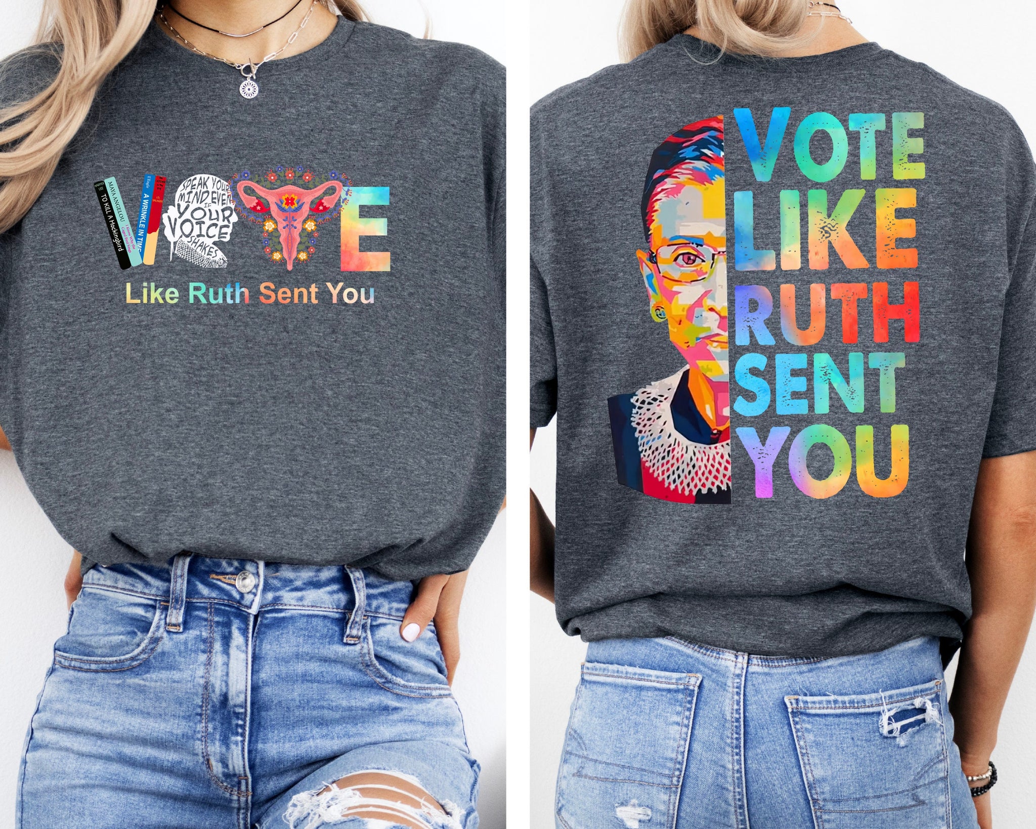 Vote like ruth sent you Tshirt, Election Shirt, Inspirational Quote Tee, Supreme Court Justice Graphic Shirt, Feminist Empowerment Top  TD2907 12