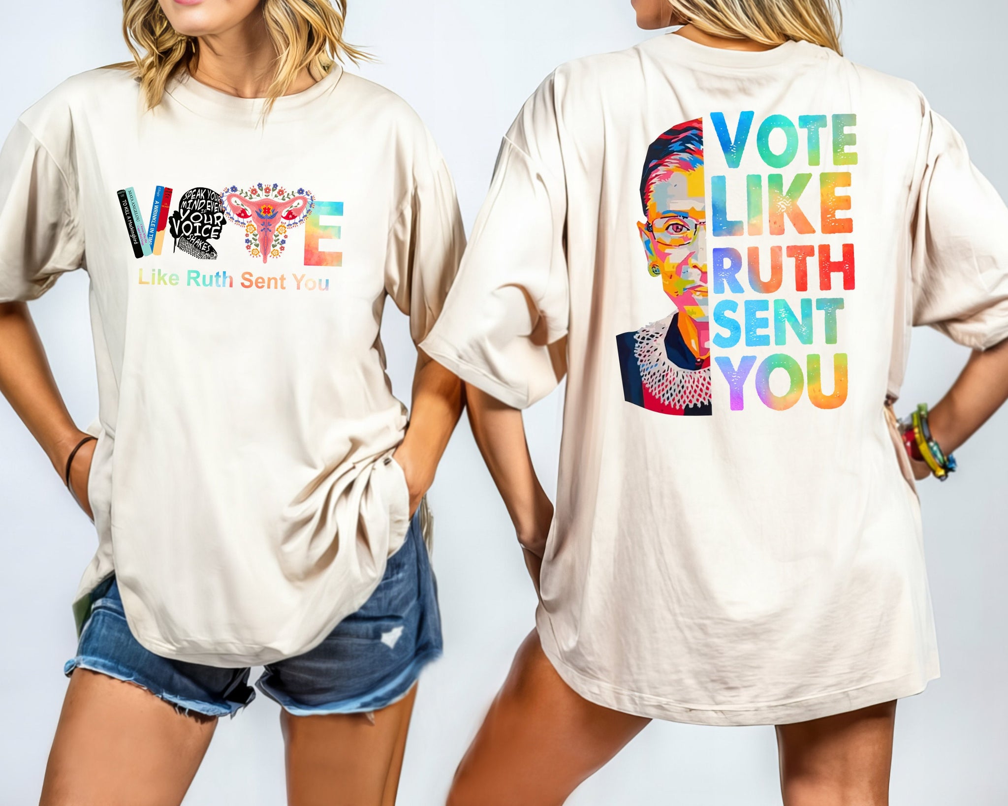 Vote like ruth sent you Tshirt, Election Shirt, Inspirational Quote Tee, Supreme Court Justice Graphic Shirt, Feminist Empowerment Top  TD2907 12