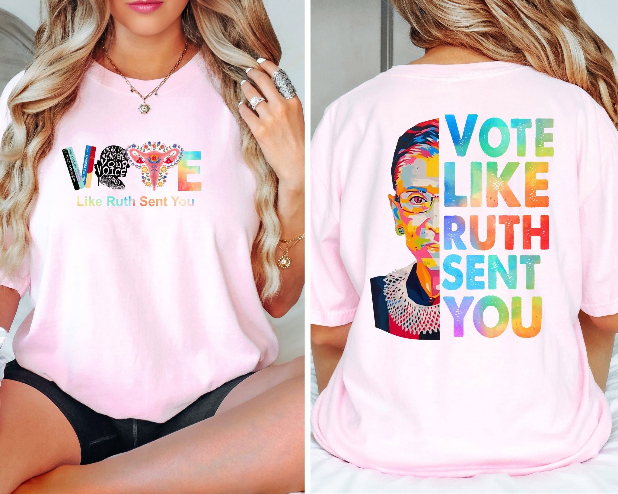 Vote like ruth sent you Tshirt, Election Shirt, Inspirational Quote Tee, Supreme Court Justice Graphic Shirt, Feminist Empowerment Top  TD2907 12