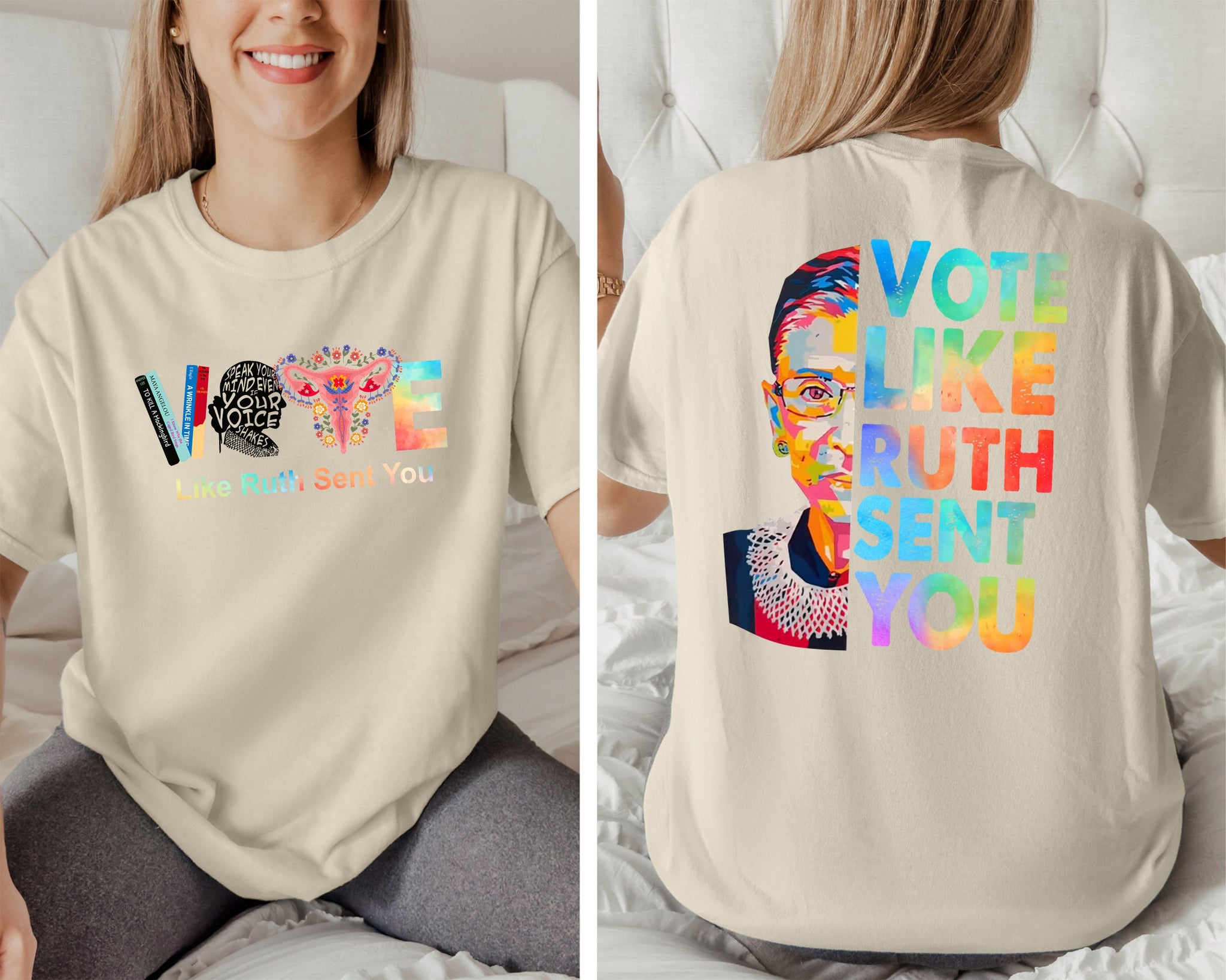 Vote like ruth sent you Tshirt, Election Shirt, Inspirational Quote Tee, Supreme Court Justice Graphic Shirt, Feminist Empowerment Top  TD2907 12