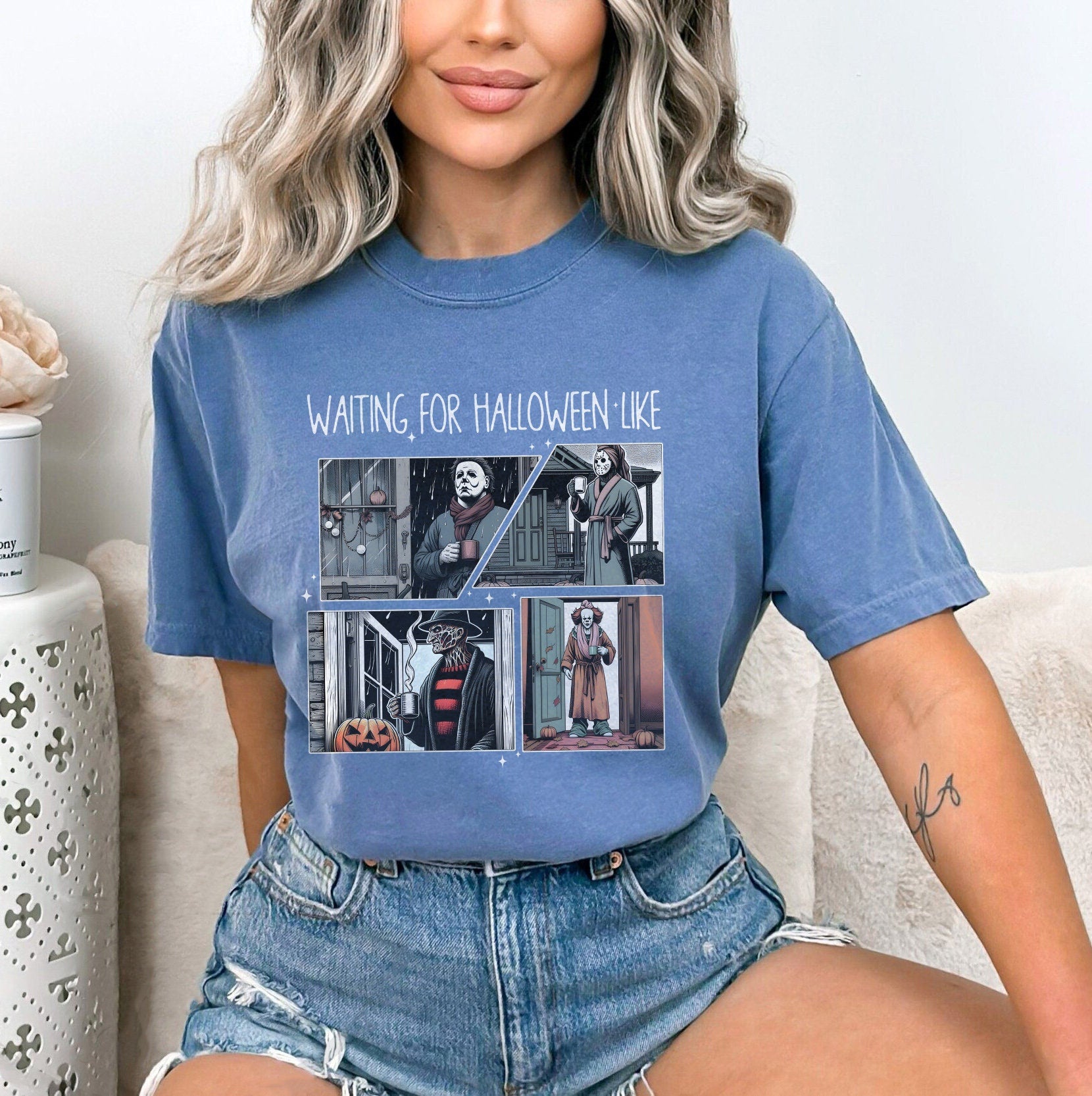 Waiting For Halloween Like  Shirt, Retro Horror Characters Halloween Shirt, Spooky Season Shirt, Adult Humor Halloween Shirt HW2607 14