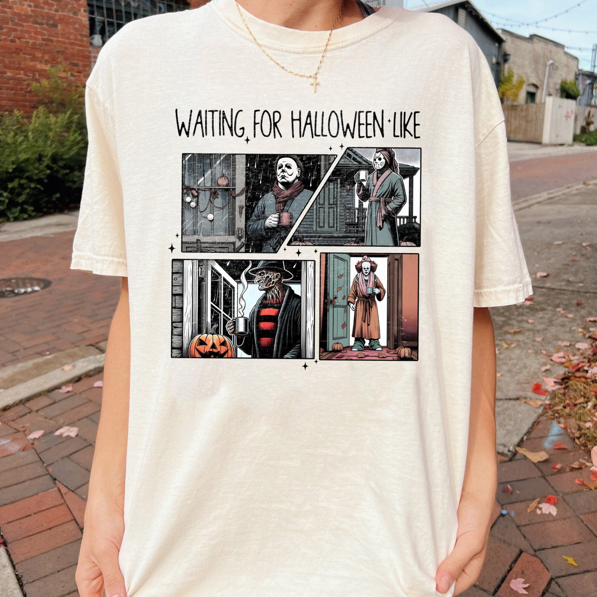 Waiting For Halloween Like  Shirt, Retro Horror Characters Halloween Shirt, Spooky Season Shirt, Adult Humor Halloween Shirt HW2607 14