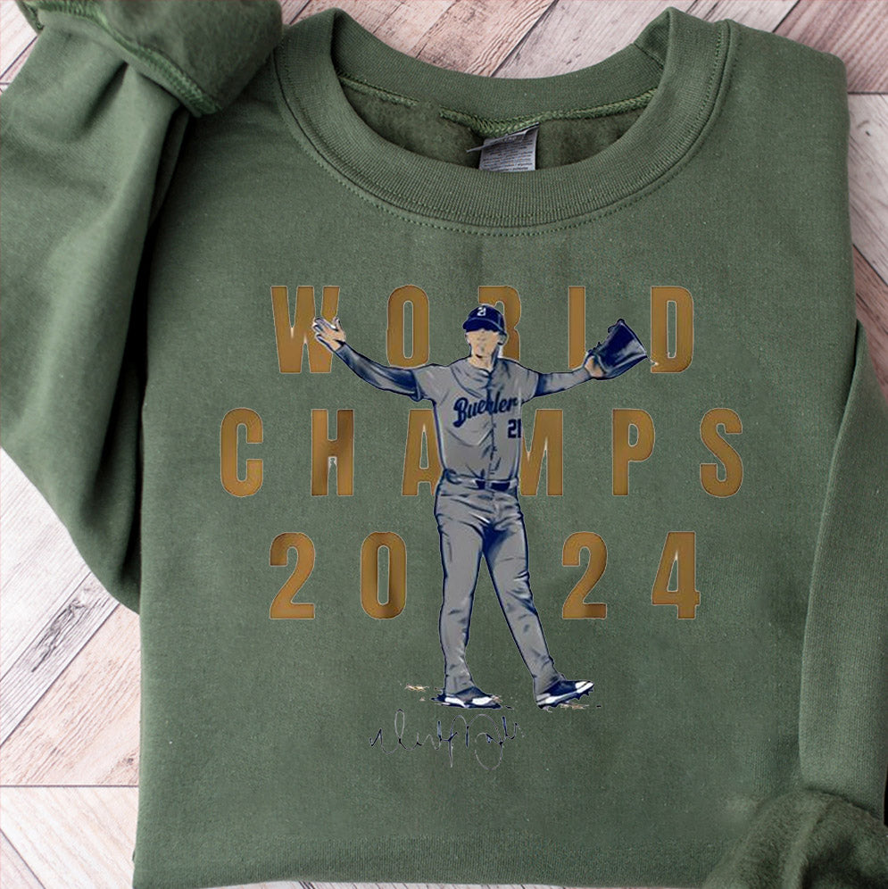 Walker Buehler Los Angeles Dodgers world champs the final out 2024 shir, Los Angeles World Series Sweatshirt, LA Dodgers T-shirt