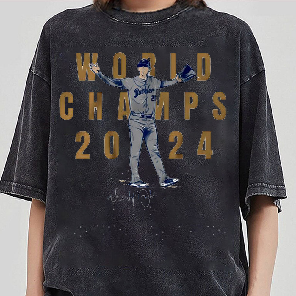 Walker Buehler Los Angeles Dodgers world champs the final out 2024 shir, Los Angeles World Series Sweatshirt, LA Dodgers T-shirt