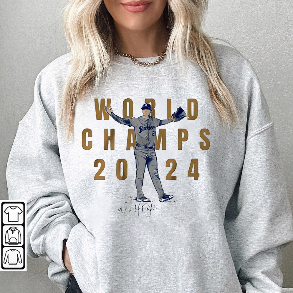 Walker Buehler Los Angeles Dodgers world champs the final out 2024 shir, Los Angeles World Series Sweatshirt, LA Dodgers T-shirt