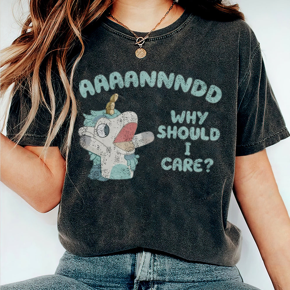 Why Should I Care Shirt, Unicorse Sweatshirt, Blue Bandit Hoodie, Bluey Puppet Shirt, Gift For Her, Blue Bandit Unicorn Puppet Shirt