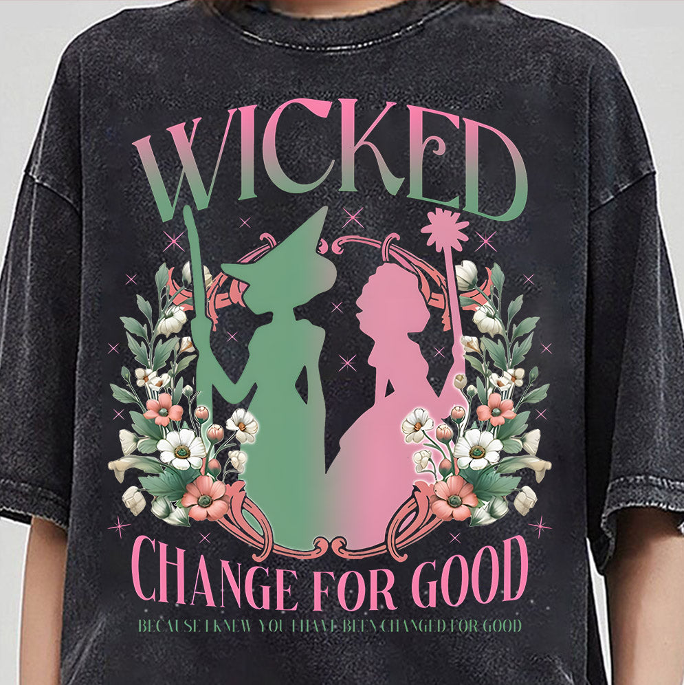 Wicked Change For Good Glitter Shirt, Defy Gravity Broomstick Magic Wand Shirt, Wicked Musical Movie Fan Shirt, Wicked Shirt, Wizard of Oz