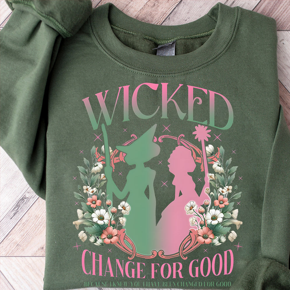 Wicked Change For Good Glitter Shirt, Defy Gravity Broomstick Magic Wand Shirt, Wicked Musical Movie Fan Shirt, Wicked Shirt, Wizard of Oz