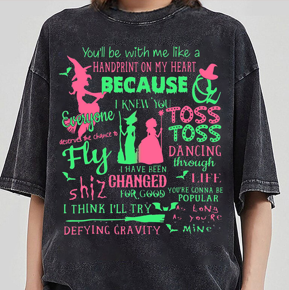 Wicked Glitter Shirt, Wicked Defy Gravity Broomstick Magic Wand Shirt, Wizard of Oz Movie Fan Sweatshirt, Movie Merch