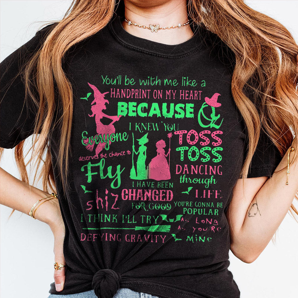 Wicked Glitter Shirt, Wicked Defy Gravity Broomstick Magic Wand Shirt, Wizard of Oz Movie Fan Sweatshirt, Movie Merch