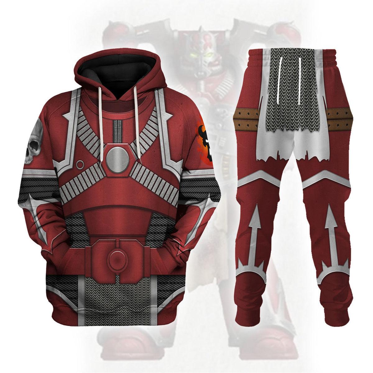 Word Bearers Legion Colour Scheme Marines Salamanders  Warhammer Costume Hoodie Jogger, Word Bearers Legion Colour Scheme Marines Salamanders Space Marines Cosplay 3D Hoodie Pants, Warhammer 3D Tracksuit, Warhammer Game Outfit TQT2