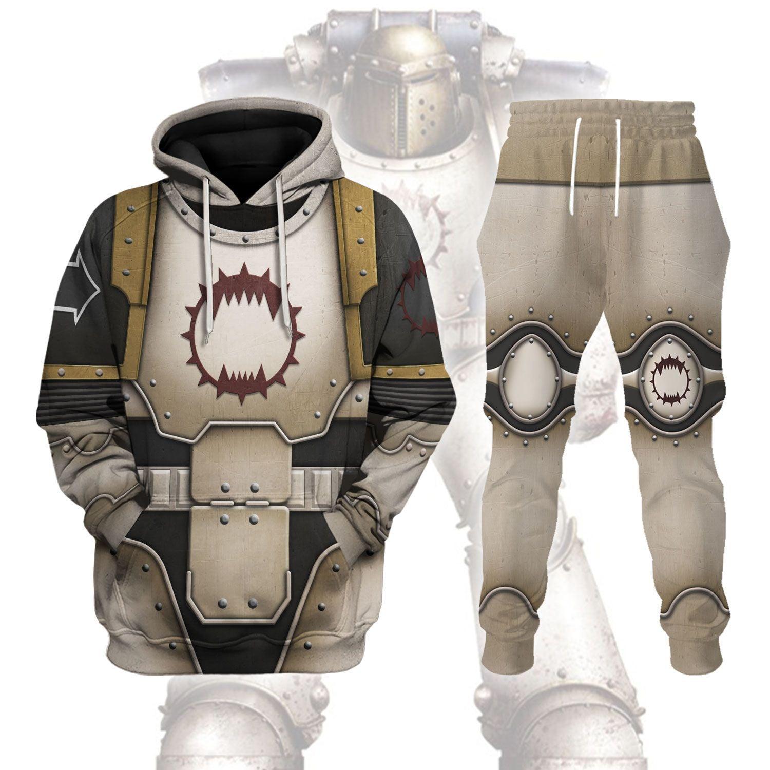 World Eater in Mark III Power Armor Warhammer Costume Hoodie Jogger, World Eater in Mark III Power Armor Marines Cosplay 3D Hoodie Pants, Warhammer 3D Tracksuit TQT4