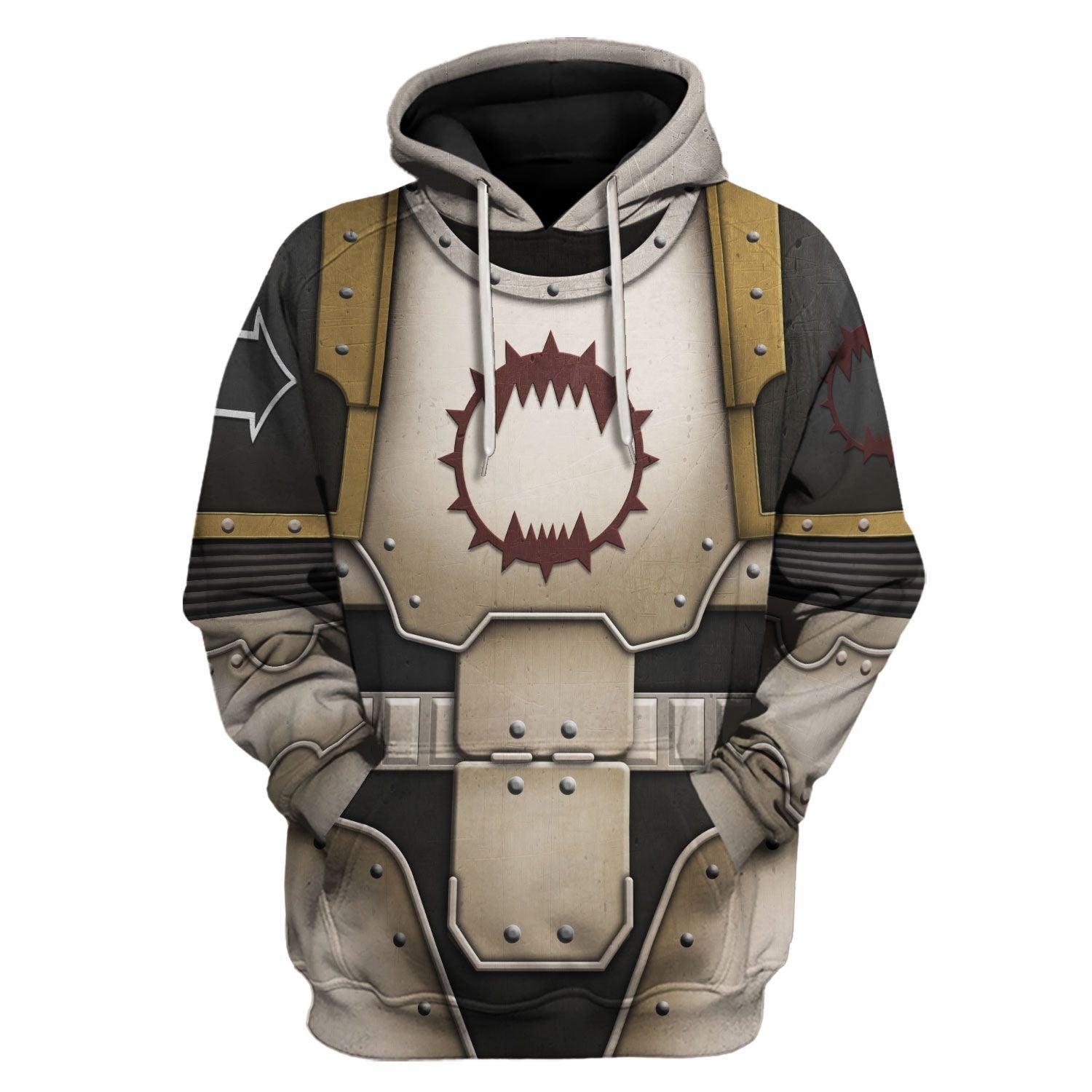 World Eater in Mark III Power Armor Warhammer Costume Hoodie Jogger, World Eater in Mark III Power Armor Marines Cosplay 3D Hoodie Pants, Warhammer 3D Tracksuit TQT4