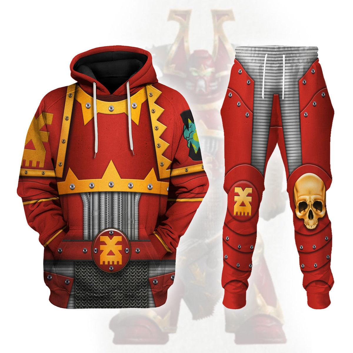 World Eaters Legion Colour Scheme Warhammer Costume Hoodie Jogger,World Eaters Legion Colour Scheme Marines Cosplay 3D Hoodie Pants, Warhammer 3D Tracksuit 