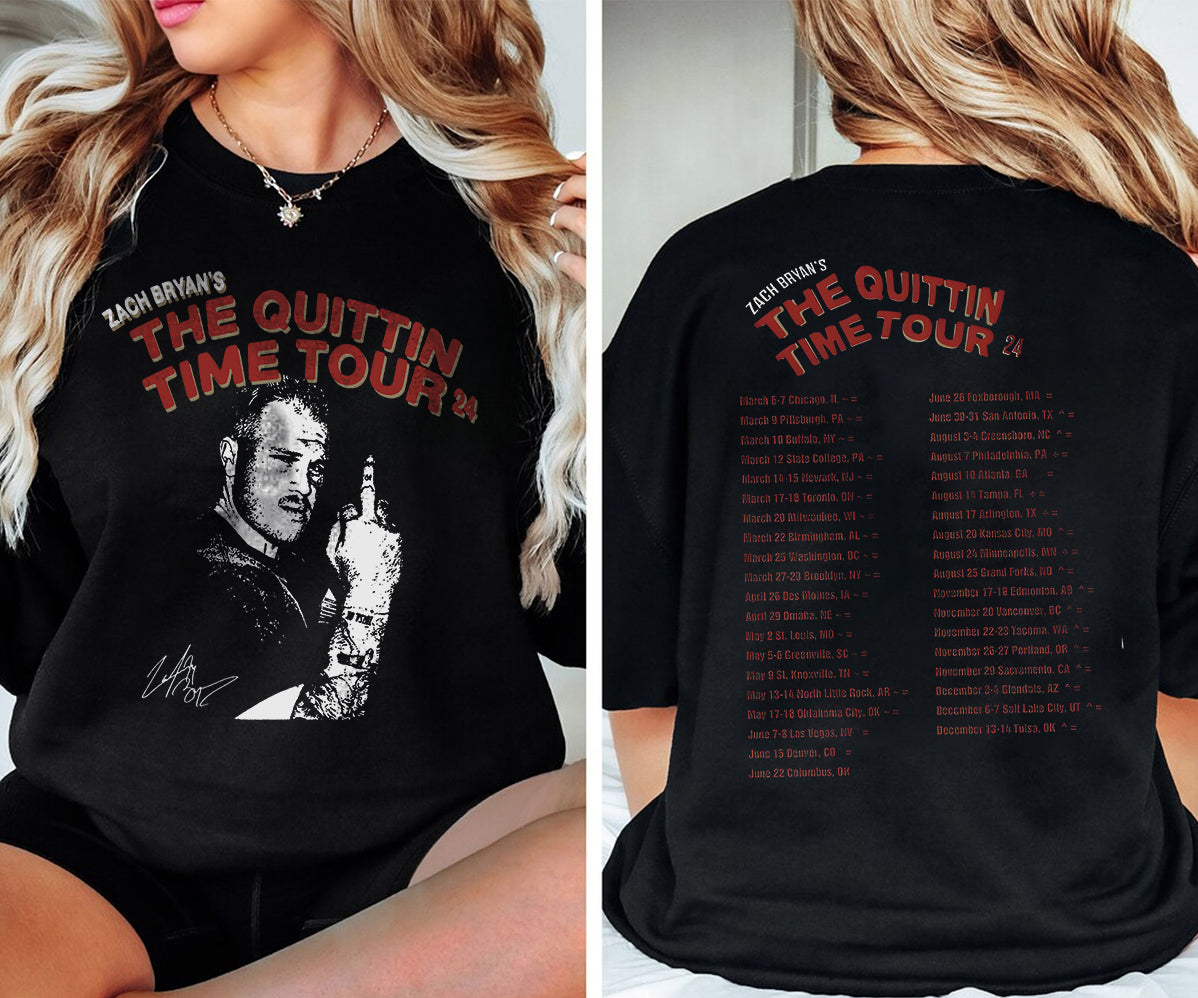 2 matZach Bryan 2024 Tour Printed T-shirt, Zach Bryan The Quittin Time Tour 2024 Shirt V4, Country Music Shirt, Zach Bryan Tshirt, Music Tour 2024