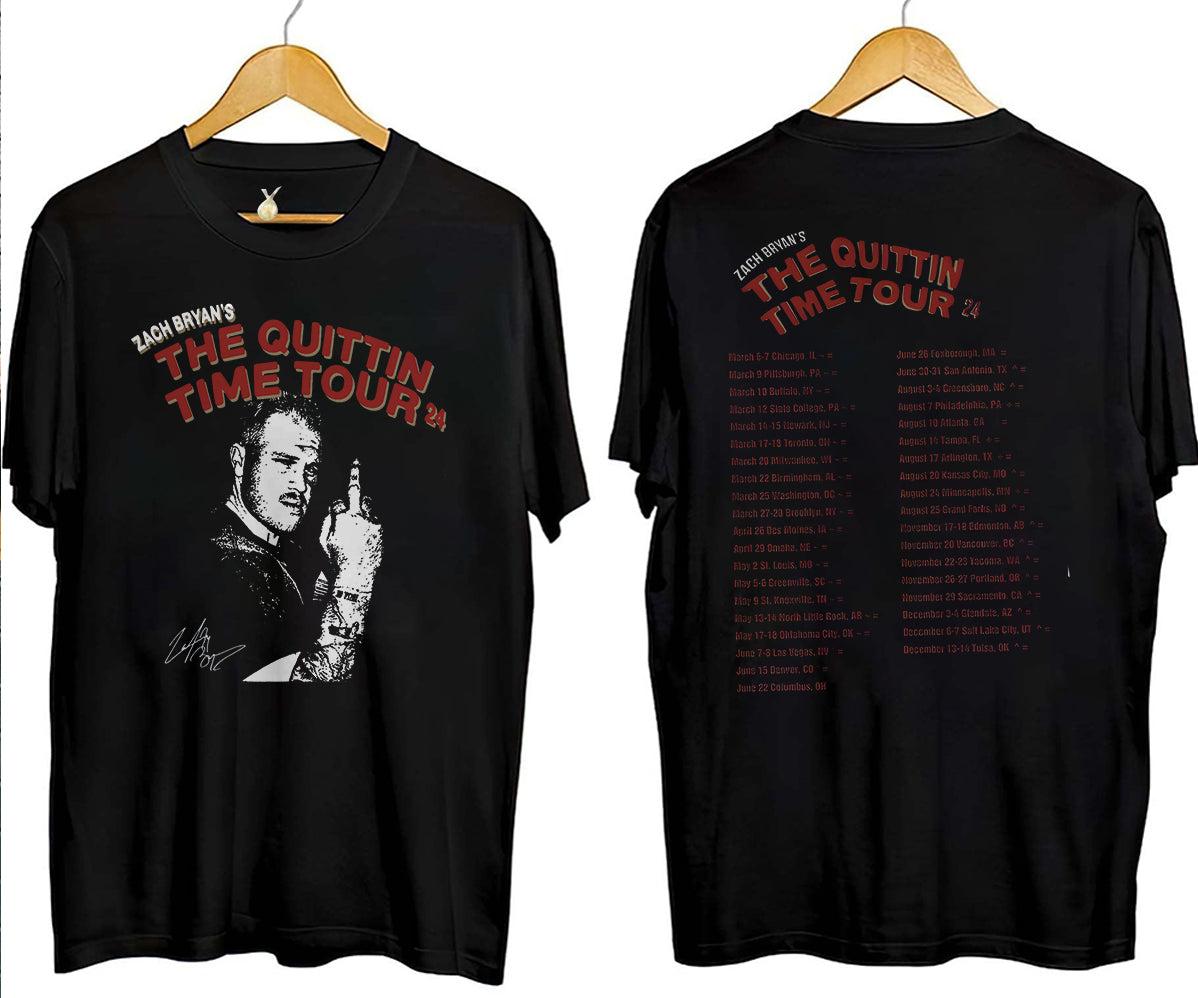 2 matZach Bryan 2024 Tour Printed T-shirt, Zach Bryan The Quittin Time Tour 2024 Shirt V4, Country Music Shirt, Zach Bryan Tshirt, Music Tour 2024