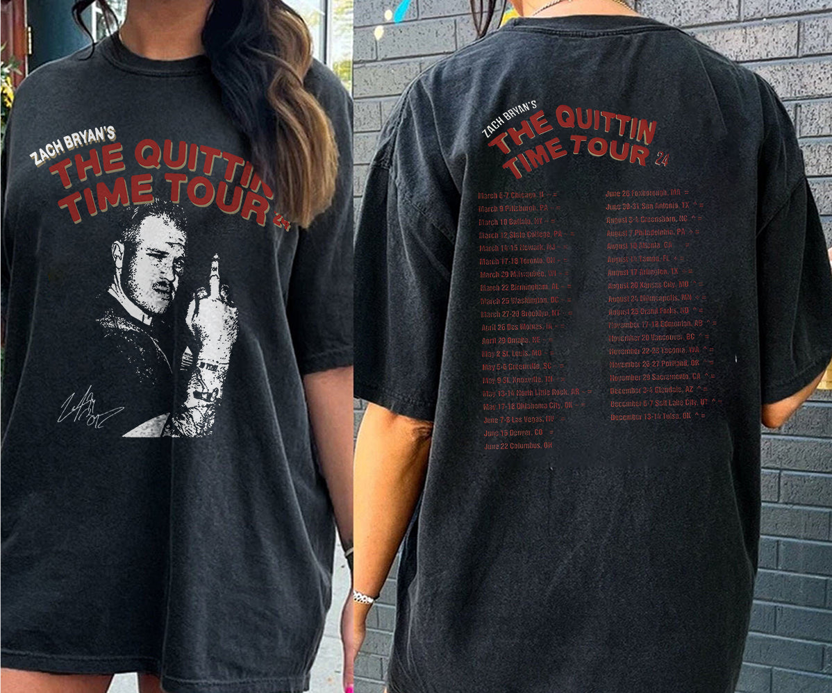 2 matZach Bryan 2024 Tour Printed T-shirt, Zach Bryan The Quittin Time Tour 2024 Shirt V4, Country Music Shirt, Zach Bryan Tshirt, Music Tour 2024