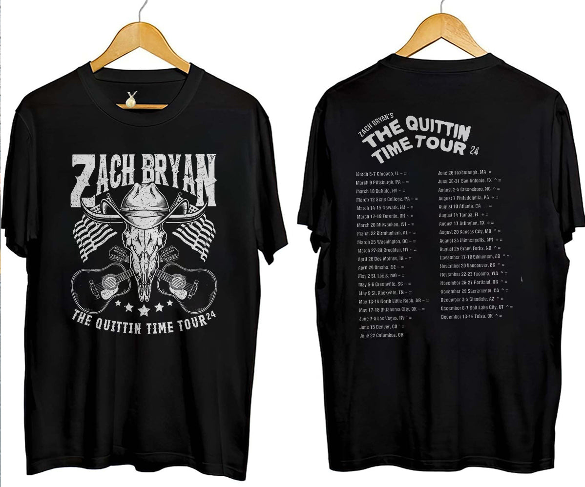 2 matZach Bryan 2024 Tour Printed T-shirt, Zach Bryan The Quittin Time Tour 2024 Shirt V6, Country Music Shirt, Zach Bryan Tshirt, Music Tour 2024